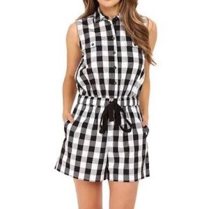 Kate Spade x Broome Street Black & White Gingham Romper